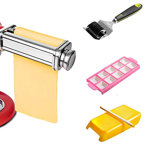 Pasta Roller Sheet Attachment for KitchenAid Stand MixerPasta Maker AccessoryPasta Roller Kit including Kitchenaid Pasta AttachmentRavioli MakerNoodle Lattice RollerSpaghetti Macaroni Pasta Set