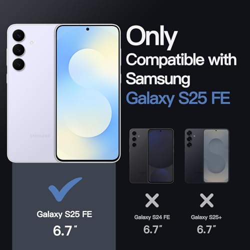 Image of JETech Cover Case for Samsung Galaxy S25 FE, Non-Yellowing Shockproof Bumper Protective Phone Cover, Anti-Scratch Hard PC Back (Icyblue)