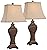 Regency Hill Edgar 29" Tall Urn Traditional Country Cottage Farmhouse Rustic End Table Lamps Set of 2 Brown Bronze Finish Living Room Bedroom Bedside Nightstand House Office Fabric Shade