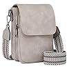 POIUGOYA Small Crossbody Bags for Women Trendy,Leather Triple Compartment Cell Phone Crossbody Wallet Purses with Card Slots