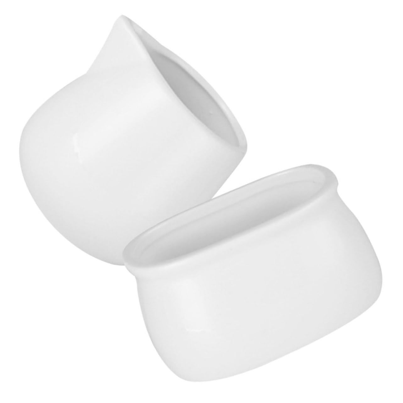 PRETYZOOM 2pcs Ceramic Milk Cup Sugar Cup Porcelain Pitcher Tea Bag Container for Western Cuisine