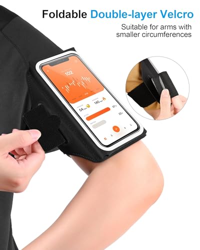 Razobws Sportarmband Handyhalterung Joggen, Handytasche Joggen mit Kopfhörertasche Handy Armband Jogging Zubehör für iPhone 17/16/15/14/13 Pro Max Galaxy S26/S25/S24/S23 Ultra Bis zu 6,9 Zoll