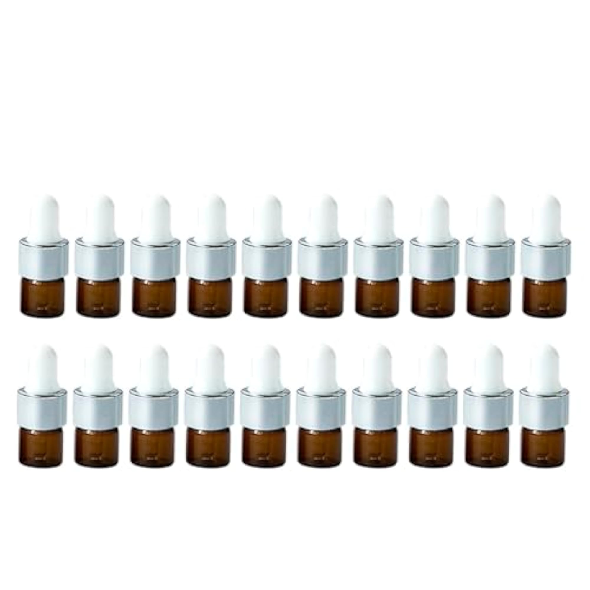 50 PCS Dark Brown Glass Bottles with Eye Droppers