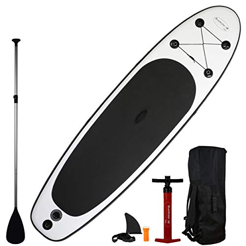 Blue Water 11’ Premium SUP | Inflatable Stand Up Paddle Board Set | 34 Inches Wide Extra Stable | Extra Large Non-Slip Deck | 6 Inches Thick | Youth & Adult