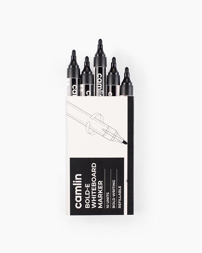 Camel Whiteboard Marker Pen | Smooth Ink Flow | Easy Erase | Low-Odor & Non-Toxic | Ideal for School, Office & Home Use | Pack of 10 (Black)-image-4