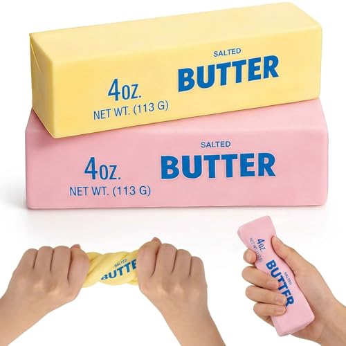 Butter Squishy 2er-Set Gelbe Und Rosa Antistress Spielzeug Sensorisches Fidget Toy Für Erwachsene Geschenk Für Stressabbau
