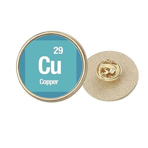 Broche ronde en métal doré Cu Élément Checal Science accessoire M
