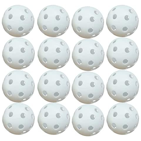 AMRTA Golf Practice Ball 50 Pack 42mm Air Flow Hollow Plastic Swing Training Balls for Garden and Net Driving Range Indoor Putting Green Backyard Outdoor, Home Use Kids Pets Toys (White 50 Pack) Cover