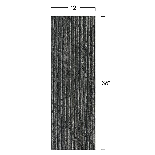 Image of Mohawk Advance 36 inch x 12 inch Berber (Loop pile), 0.11 inch Pile Height, Carpet Tile, PET Fiber, Vintage Row Color, (24 Tiles), (72 sqft /carton)