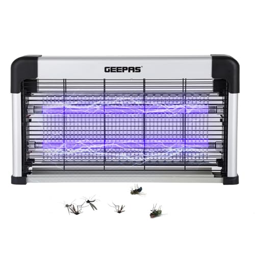 GEEPAS Electric Insect Killer Powerful UV Fly Zapper for Flies, Moth, Mosquitoes & Wasps For Indoor Use | 70m² Coverage | Removable Washable Tray | Chemical-Free Pest Control | Bug Catcher, 30W