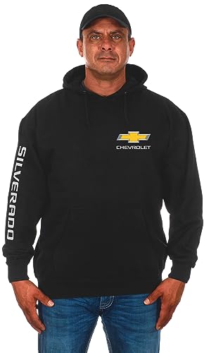 Jh Design Group Mens Chevy Silverado Truck Classic Black Pullover Hoodie Swea...