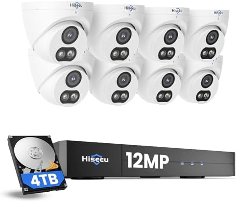 Amazon: [12MP Ultra HD] Hiseeu 12MP PoE Security Camera System, 8