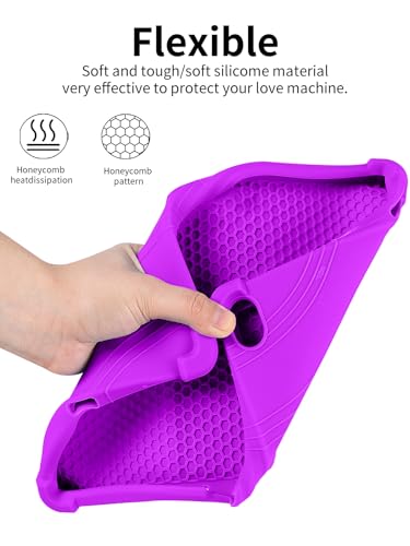 Étui DOOGEE Tab E3 Pro 13 pouces violet avec support réglable et protection silicone intégrale