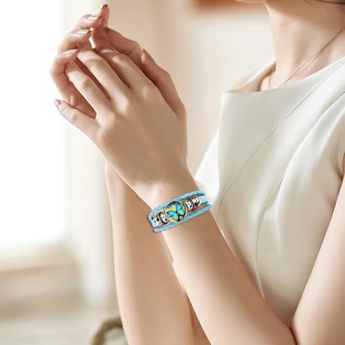 Image of Boho Sunflower Gifts Sunflower Leather Bohemian Bracelet Birthday Gifts for Women Teens Granddaughter Wife Daughter Mom Friendship Bracelets for Her