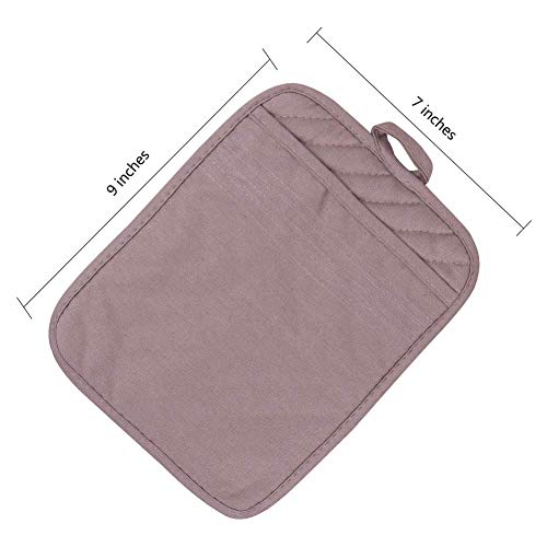 Anyi Pot Holders For Kitchen Heat Resistant, Cotton Hot Pads For Kitchen Counter Table, Grey Kitchen Pot Holders With Pocket Pack Of 3 #TOP6
