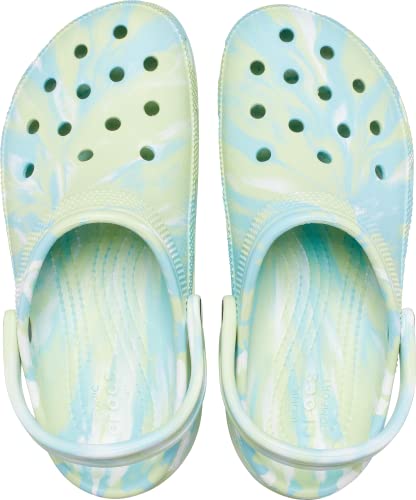 Image of Crocs Women's Classic Graphic Platform Clogs, Platform Shoes, Celery /Multi, 6 Women