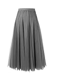 phone xs max 256gb silver  Générique Sierra privé High Waist Pink Tulle Skirt Vintage for Women Black Long Skirts Puffy Maxi Mesh Silver XS
