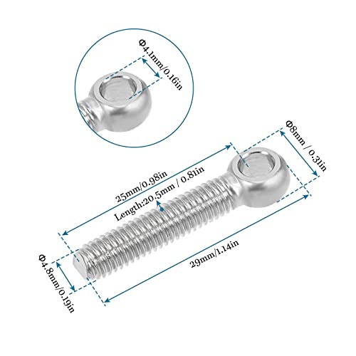 QUARKZMAN M5 X25mm Occhio Bullone Montaggio x 5pz