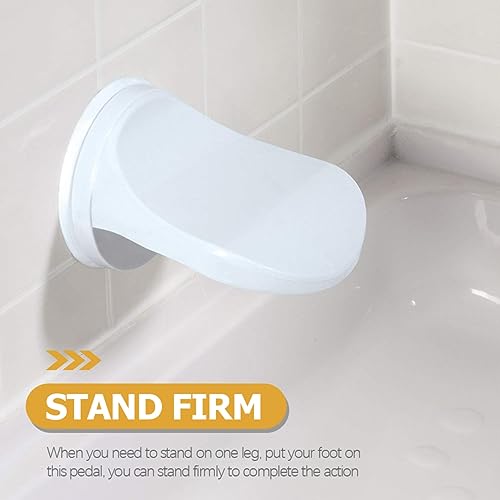 Reposapiés para ducha antideslizante de plástico blanco miniatura 3