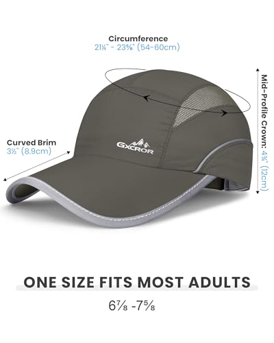 Image of GXCROR Quick-Dry Running Hat for Men & Women - UPF 50+ Breathable Mesh, Reflective Sports Cap for Outdoor, Hiking