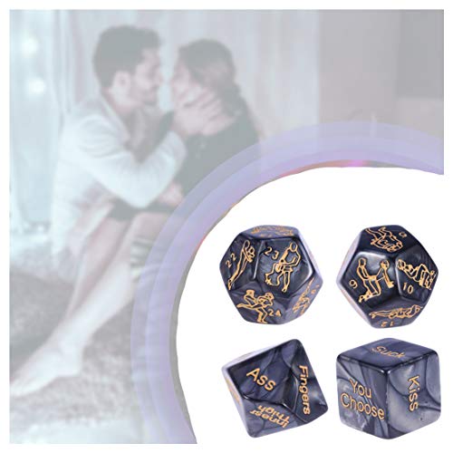 Regalo Dados 4 Piezas de rol Dados Partido Dados Dados del Juego de la Novedad para el Partido de Luna de Miel Amante
