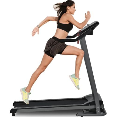 Image of Multifunctional Folding Electric Treadmill, Large Treadmill with Handles, Smart Device Holder, 255 Lbs Weight Capacity, Foldable Design, Easy to Use