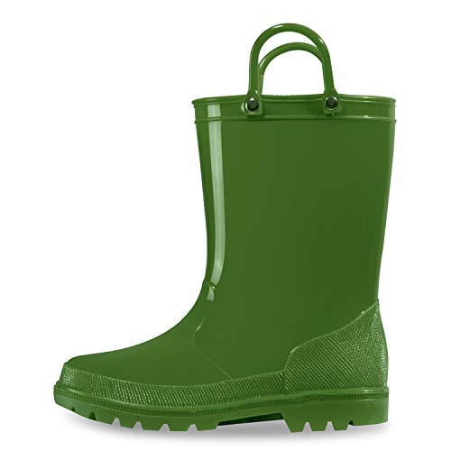 K KomForme Kids Girls & Boys Rain Boots with Easy-on Handles Waterproof Outdoors
