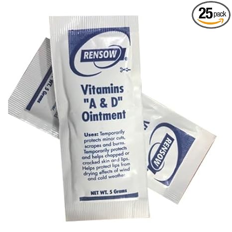Rensow Vitamin A&D Ointment 5g Pouch for Healing Tattoo Aftercare (Pack of 25)