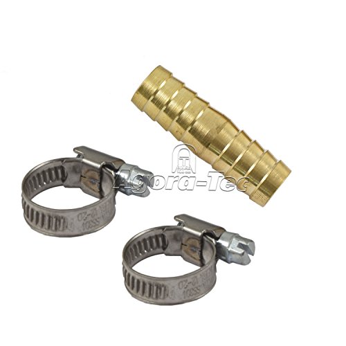 Agora-Tec Messing Schlauchverbinder-Set 1/2 Zoll inkl. 2 Stück Edelstahl Schellen (W4) für Gartenschlauch (12,7mm) Agora-Tec Messing Schlauchverbinder-Set 1/2 Zoll inkl. 2 Stück Edelstahl Schellen (W4) für Gartenschlauch (12,7mm)