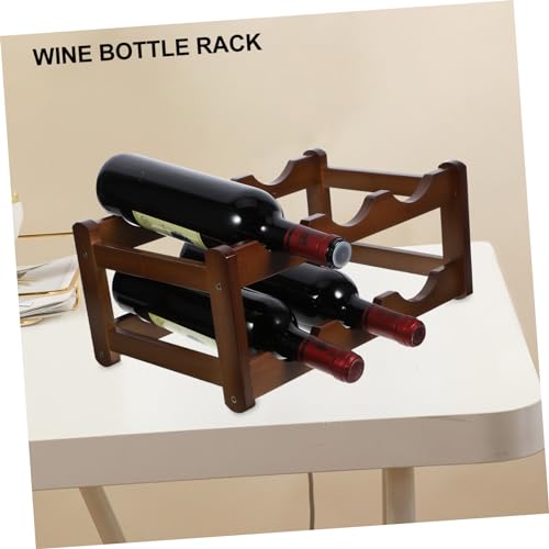 Soporte de bambú para botellas de vino de encimera miniatura 2