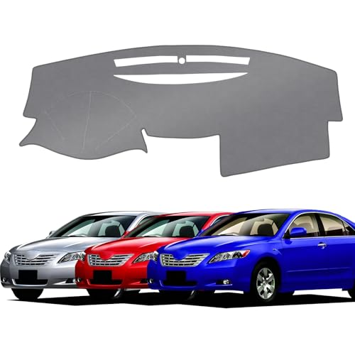 KUST Gray Dash Cover Compatible with Toyota Camry 2007-2011 Dashboard Cover Accessories for Camry Non-Slip Polyester Dashboard Mat Custom Fit Center Console Sunshield Protector No Glare
