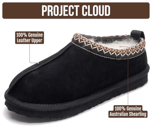 Image of 100% Genuine Leather Womens Slippers Fur-Lined Shearling Slippers for Women