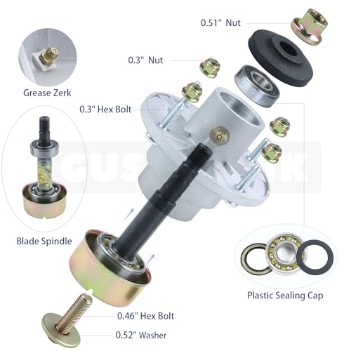 GUSUHAWK Conjunto de eixo AM144608 pré-lubrificado com polia UC20697 substitui o kit de montagem do