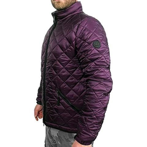 Mens Hooded Transform Quilted Warm Winter Goggle Location Street Style Jacket, XL, Burgundy Cover