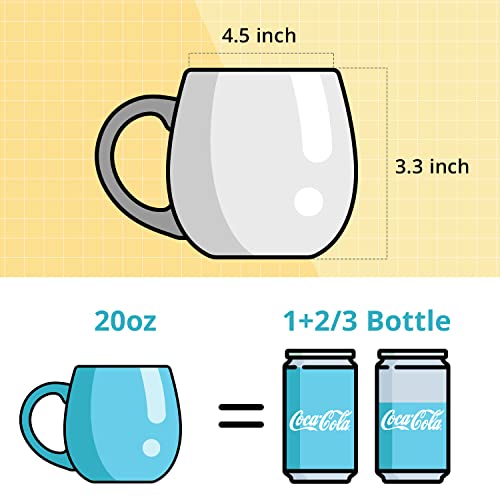 LIFVER 20oz Ceramic Coffee Mugs Set of 4