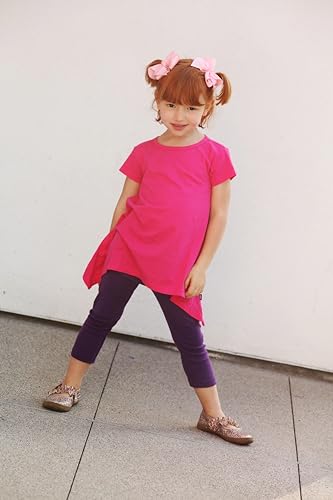 City Threads Girls' Shark Bite Short Sleeve Tunic Top Blouse Shirt Stylish Modern All Cotton3