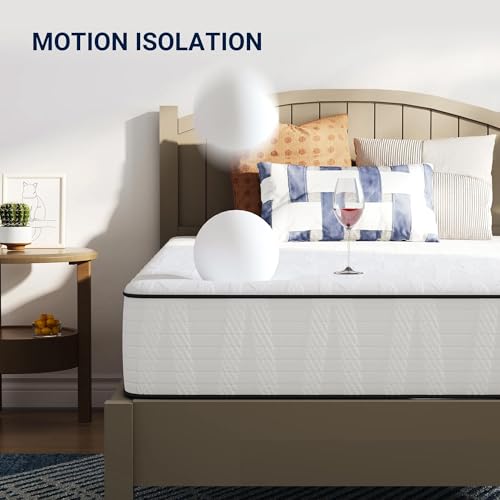 Image of Novilla 8 Inch Queen Size Mattress in a Box, Hypoallergenic & Back Pain Relief, Hybrid Queen Mattresses with Smarts Coils, Fiberglass Free CertiPUR-US Certified Colchones No Box Spring Needed