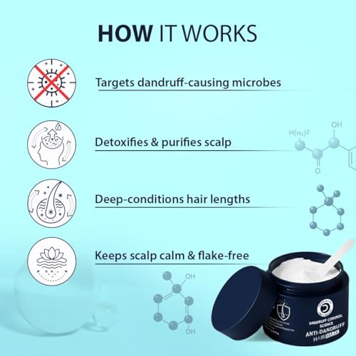 Image of Dermistry Anti-Dandruff Hair Mask with Climbazole Piroctone ZPTO Reduces Dryness Flakes Itching Irritation Exfoliates Both Dry Oily Itchy Scalp Suits Dry Frizzy Curly All Hair Type For Men women 200ml