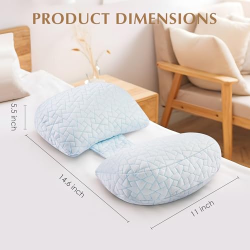Image of DONAMA Memory Foam Pregnancy Pillow for Sleeping, Cooling Maternity Pillow