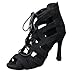 Women's Dance Shoes Fashion High Heeled Sandals For Ladies Lace-up Indoor Performanc Ballroom Tango(Brown-9cm heel,37)