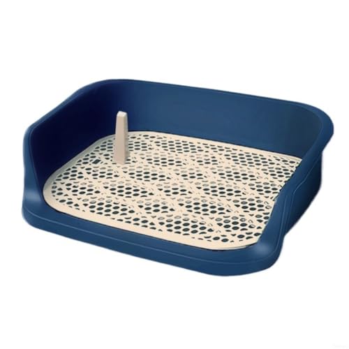 フェンス付きペット犬用トイレ自動洗浄うんち小便器ペット用大型グリッドトレート用トイレメッシュカバーステップ式取付簡単水洗い可犬小便器PP製尿柱対策ArcticDeer (b)