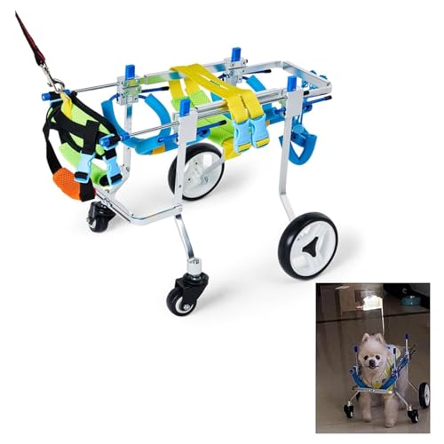 Fauteuil roulant pliable chien de taille moyenne | Chariot réglable