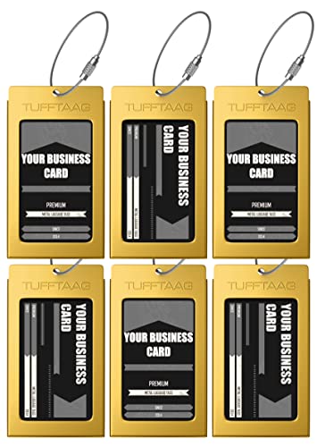 Luggage Tags Business Card Holder by TUFFTAAG - Durable Travel ID Bag Tag in Multiple Color Options, Perfect for Suitcases, Backpacks, and Carry-Ons, Easy Identification, Secure and Stylish