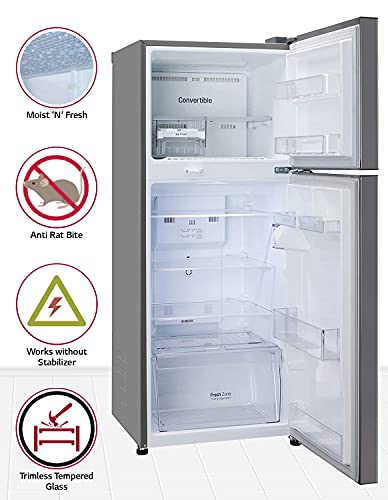 Image of LG 260L 3 Star Smart Inverter Frost-Free Double Door Refrigerator (GL-T292SPZX, Shiny Steel, Convertible)
