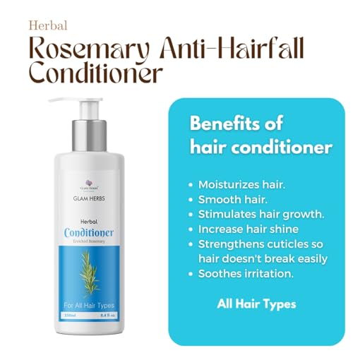 Image of Rosemary Anti-Hairfall Conditioner 250ml For Hair Growth, Anti Hair Fall, Stronger, Shiny & Long Hair & Healthy Scalp | Men & Women