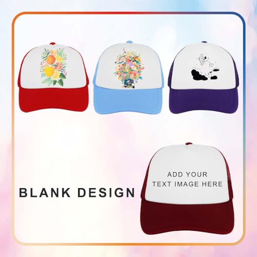 ZH 12 Pcs Sublimation Trucker Hats Blank Mesh Baseball Cap Polyester Bulk Mesh Trucker Hat for Men and Women Black
