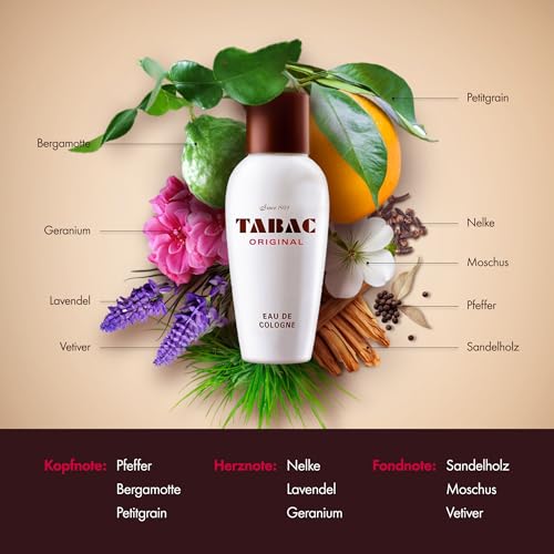 5. Bild von TABAC ORIGINAL Eau de Cologne für Herren: Klassischer Männerduft mit Moschus und Ambra, markanter Herrenduft mit herb-frischen Akzenten und holzig-würzigen Aromen, Made in Germany, 300 ml Splash 300 ml (1er Pack)