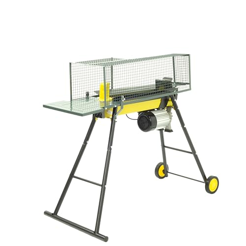 Platinum PLS7HWS 7 Ton Hydraulic Electric Log Splitter With Stand & Wheels 2200W Motor 7 Tons Pressure Safety Shut-Off & Cage Guard. Logs Upto 52cm in length & 25cm Diameter. - 2 Year Guarantee