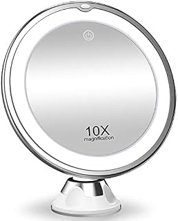 KOOLORBS 2020 New Version 10X Magnifying Makeup Mirror with Lights, 3 Color Lighting