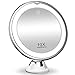 10X Magnifying Makeup Mirror with Lights, LED Lighted Portable Hand Cosmetic, 360 Degree Rotation and Powerful Suction Cup, Good for Tabletop, Bathroom and Traveling 